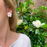 Load image into Gallery viewer, Magnolia Flower Stud Earrings
