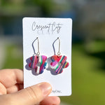 Load image into Gallery viewer, Abstract Flower Dangle Earrings
