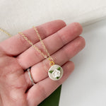 Load image into Gallery viewer, Round Magnolia Flower Pendant Necklace
