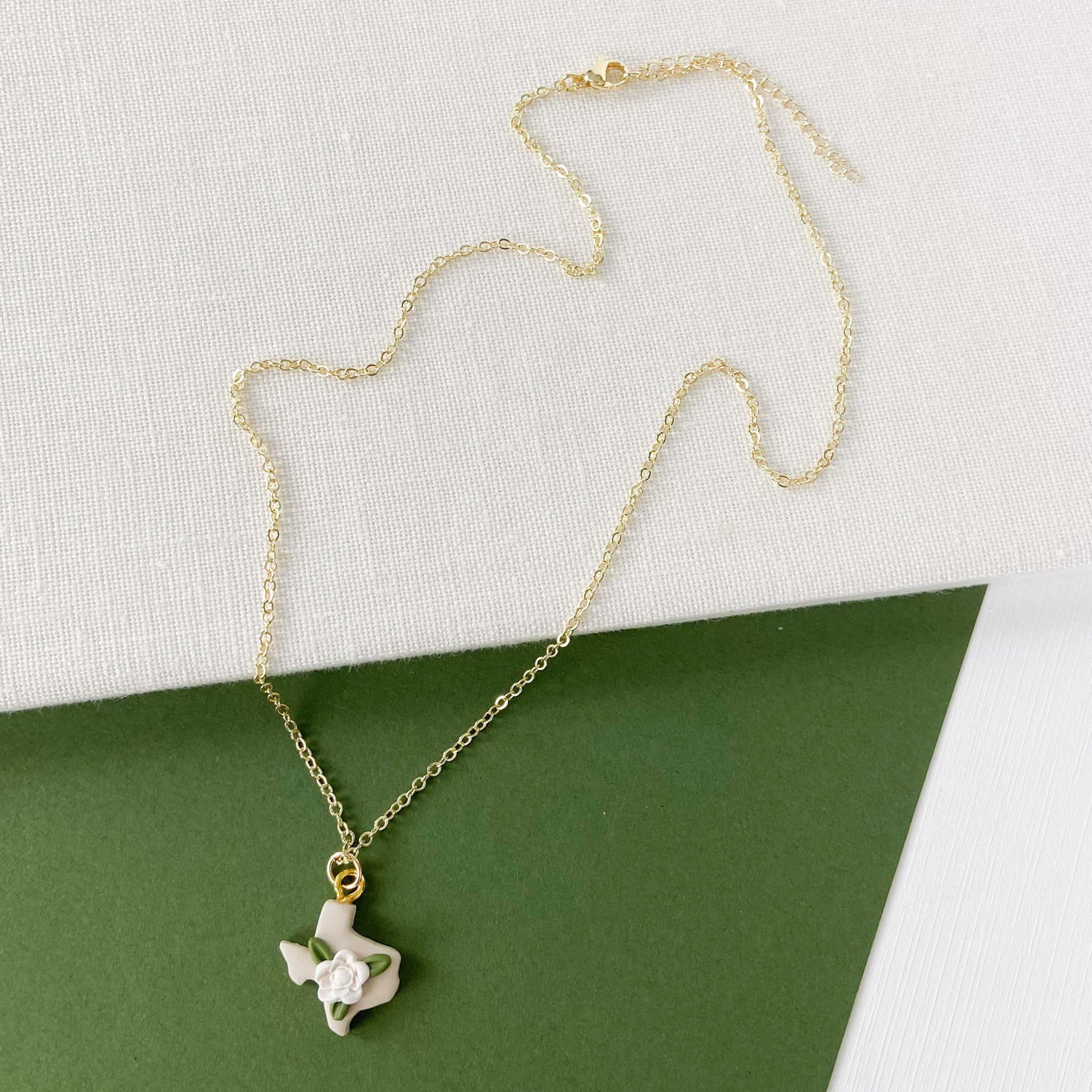 Texas Magnolia Flower Pendant Necklace