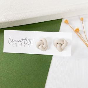 Knot Studs in Oyster