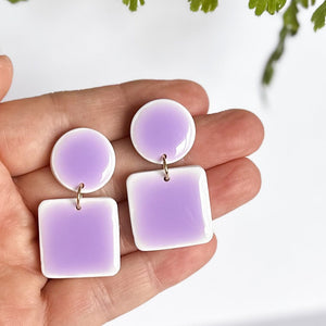 Faux Ceramic Leah Earrings in Lilac