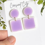 Load image into Gallery viewer, Faux Ceramic Leah Earrings in Lilac
