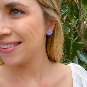 Double Knot Studs in Lilac