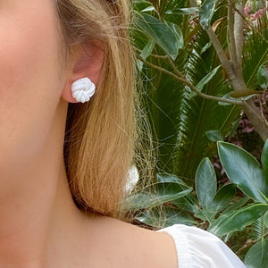 Double Knot Studs in White