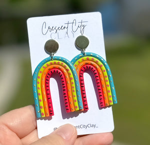 Colorful Arch Dangle Earrings