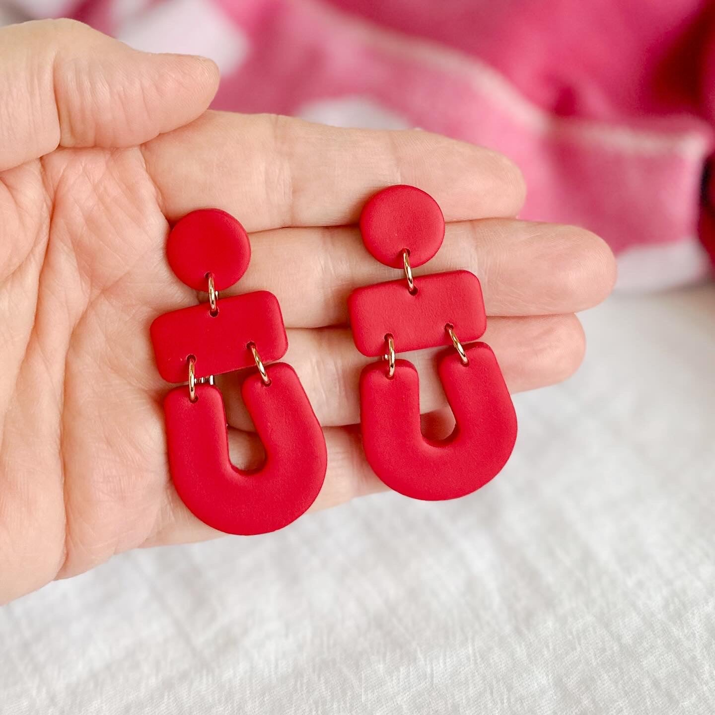 Sazerac Earrings in Red