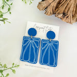 Load image into Gallery viewer, Modern Flower Earrings in Cobalt
