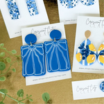 Load image into Gallery viewer, Modern Flower Earrings in Cobalt
