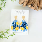 Load image into Gallery viewer, Teardrop Earrings in Limoncello Pattern
