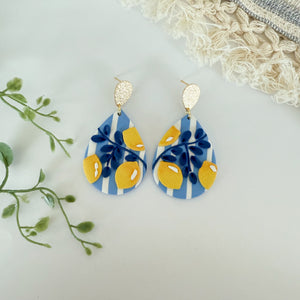 Teardrop Earrings in Limoncello Pattern