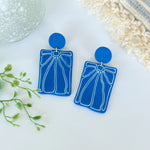 Load image into Gallery viewer, Modern Flower Earrings in Cobalt
