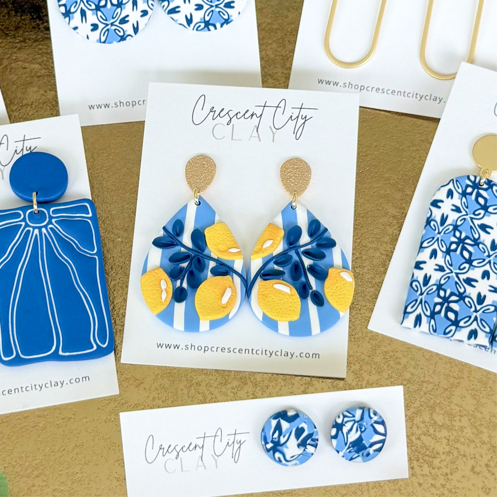 Teardrop Earrings in Limoncello Pattern