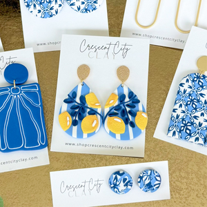 Teardrop Earrings in Limoncello Pattern