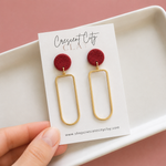 Load image into Gallery viewer, Julia Earrings in Red with Texture
