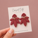 Load image into Gallery viewer, Floral Earrings in Bordeaux/Maroon
