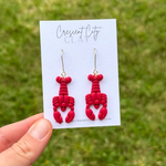Load image into Gallery viewer, Crawfish Dangle Earrings
