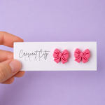 Load image into Gallery viewer, Bow Stud Earrings in Vintage Pink
