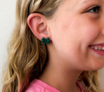 Load image into Gallery viewer, Bow Stud Earrings in Hunter Green
