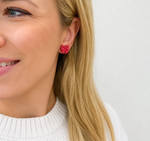 Load image into Gallery viewer, Bow Stud Earrings in Red
