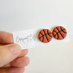 Load image into Gallery viewer, Basketball Stud Earrings
