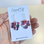 Load image into Gallery viewer, Abstract Flower Dangle Earrings
