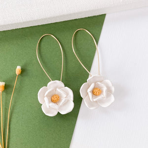 Magnolia Flower Dangle Earrings