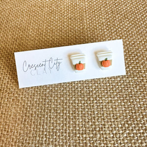 Pumpkin Spiced Latte Stud Earrings
