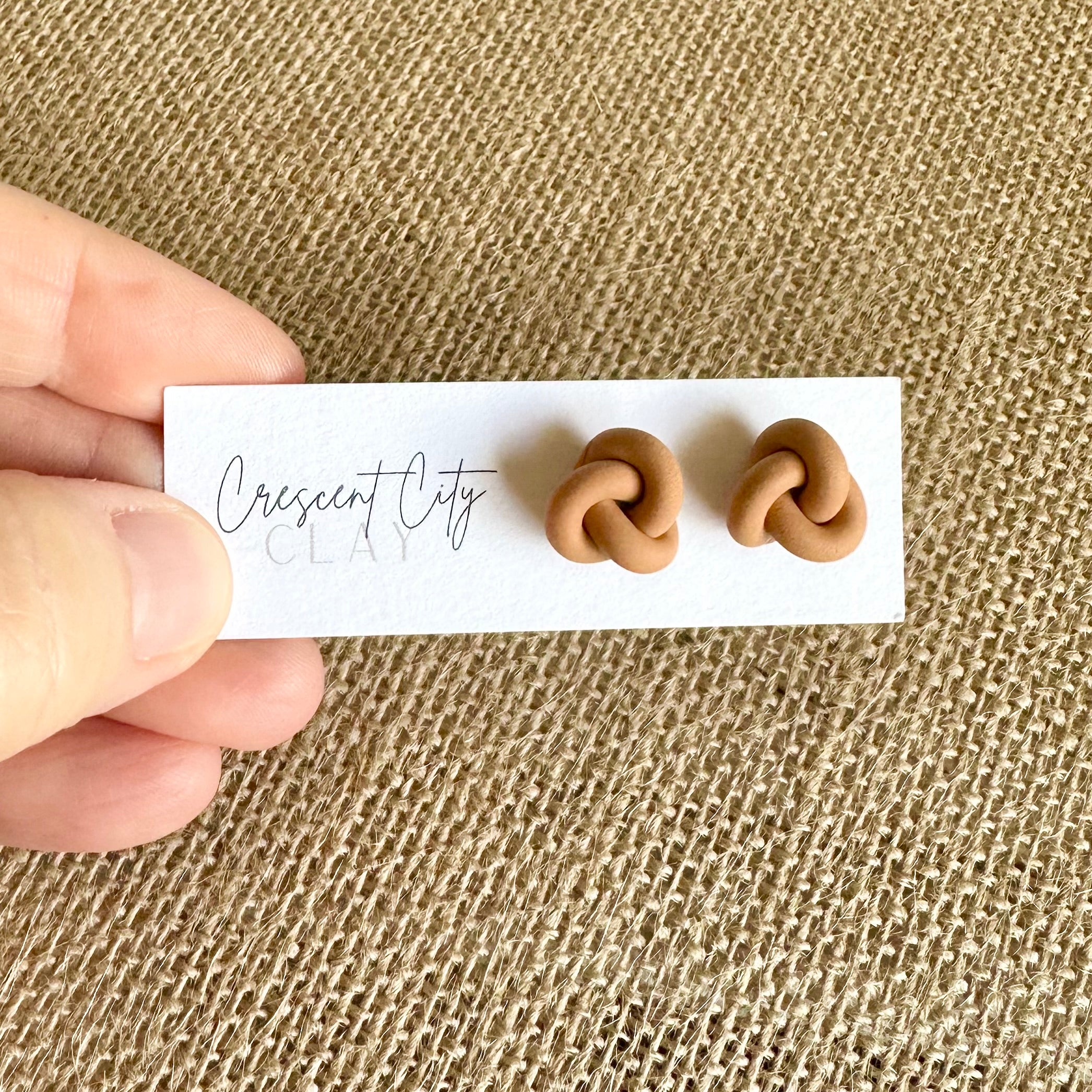 Knot Studs in Terracotta