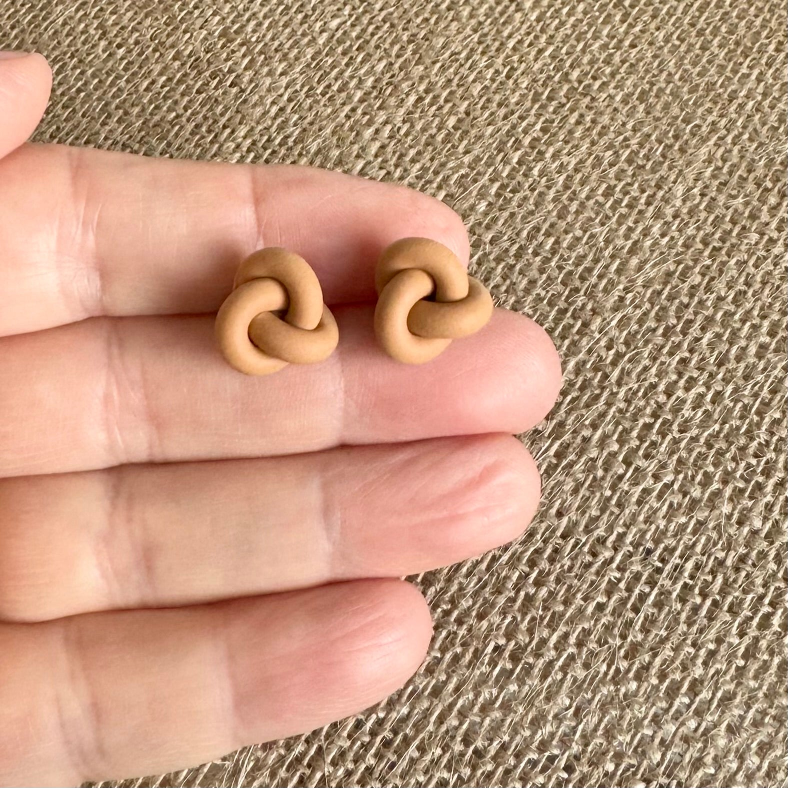 Knot Studs in Terracotta