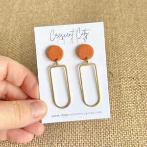 Julia Earrings in Textured Pumpkin Orange