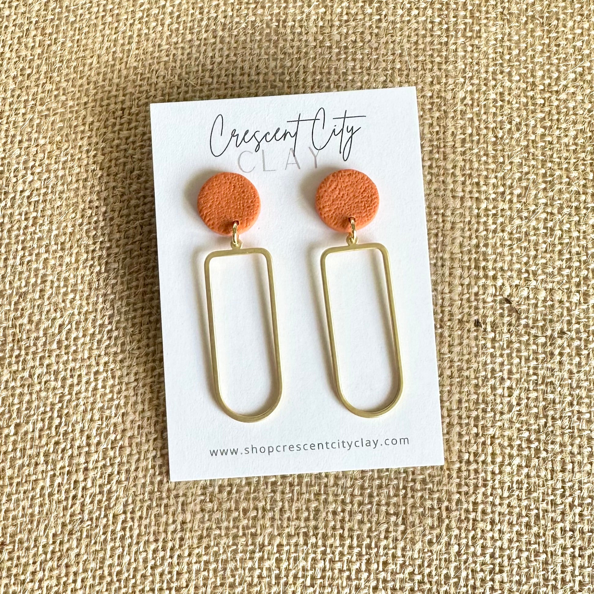 Julia Earrings in Textured Pumpkin Orange