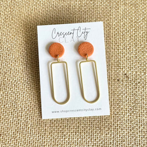 Julia Earrings in Textured Pumpkin Orange