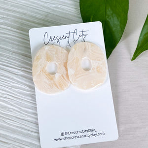 Organic Statement Stud Earrings in Seashell