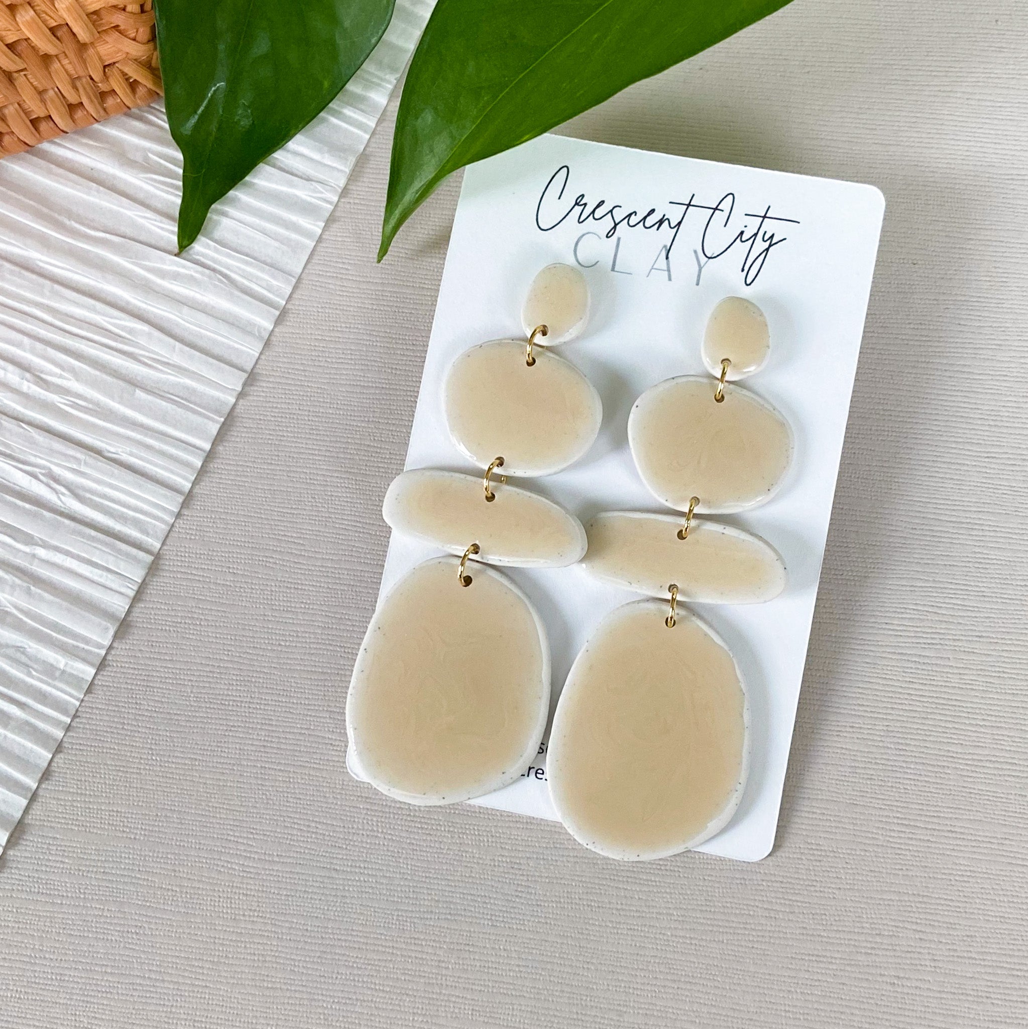 Pontchartrain Earrings in Faux Ceramic Sand
