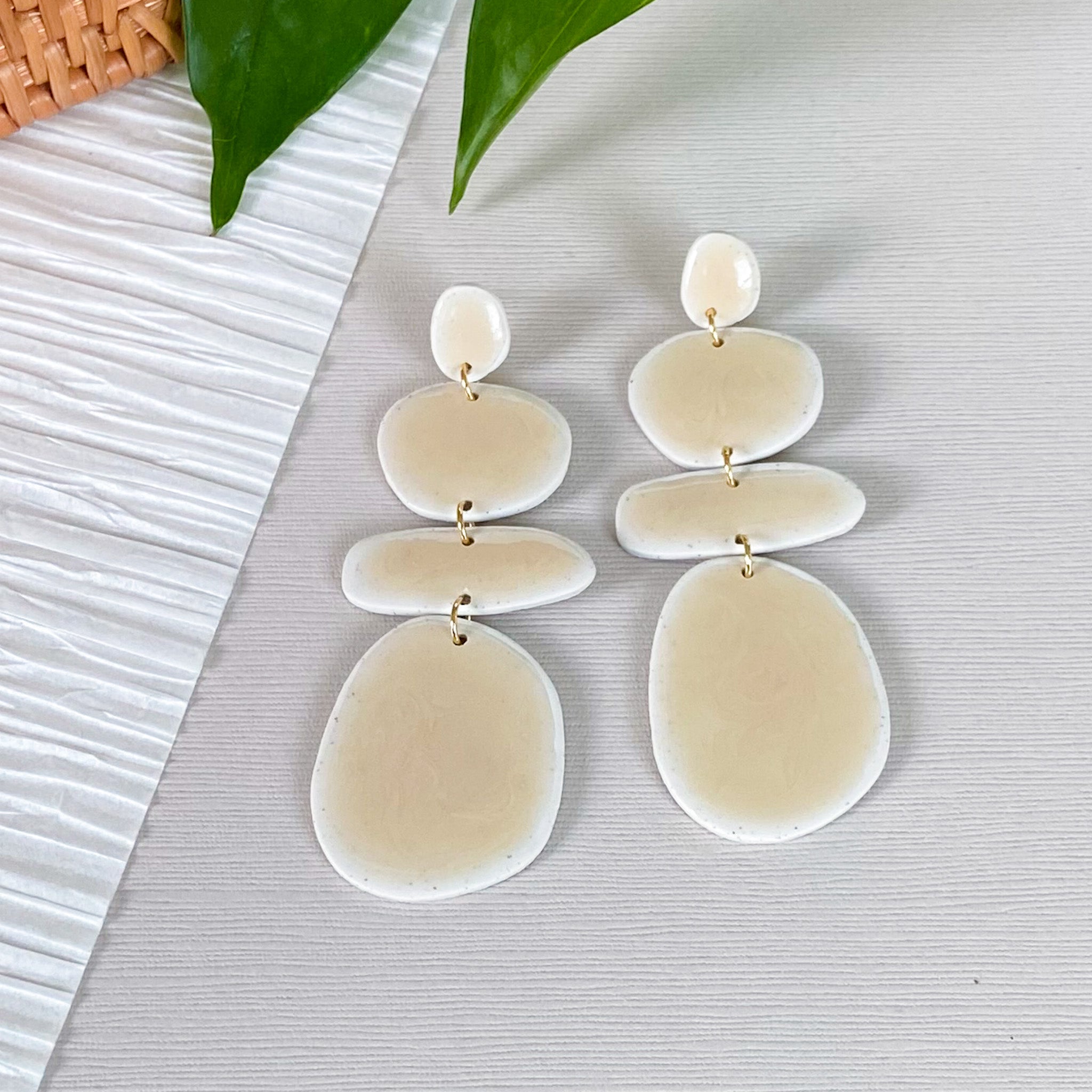 Pontchartrain Earrings in Faux Ceramic Sand