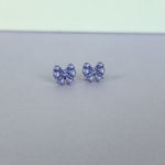 Load image into Gallery viewer, Bow Stud Earrings in Shimmery Lavender
