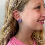 Load image into Gallery viewer, Bow Stud Earrings in Shimmery Lavender
