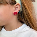 Load image into Gallery viewer, Bow Stud Earrings in Red
