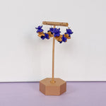 Load image into Gallery viewer, Petite Petal Hoop Earrings in Purple &amp; Gold
