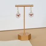 Load image into Gallery viewer, Longhorn Earrings in Burnt Orange &amp; Speckled Birch
