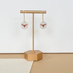 Load image into Gallery viewer, Longhorn Earrings in Burnt Orange &amp; Speckled Birch
