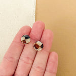 Load image into Gallery viewer, Stud Earrings in Checkered Tortoise
