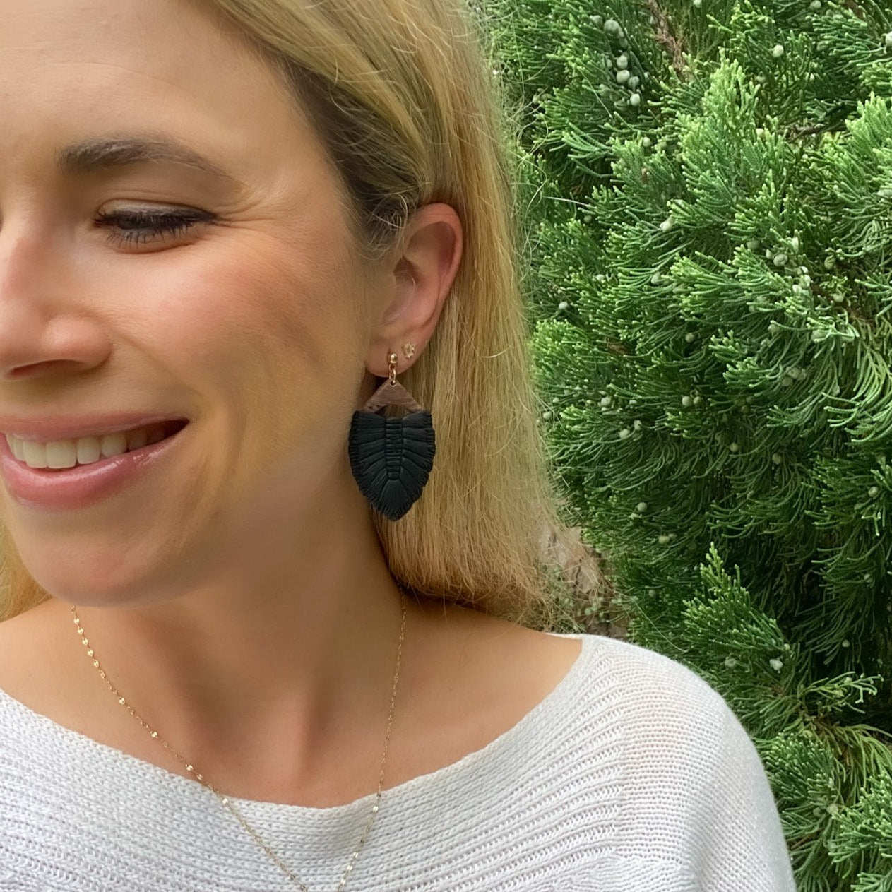 Faux Macrame Dangles in Black