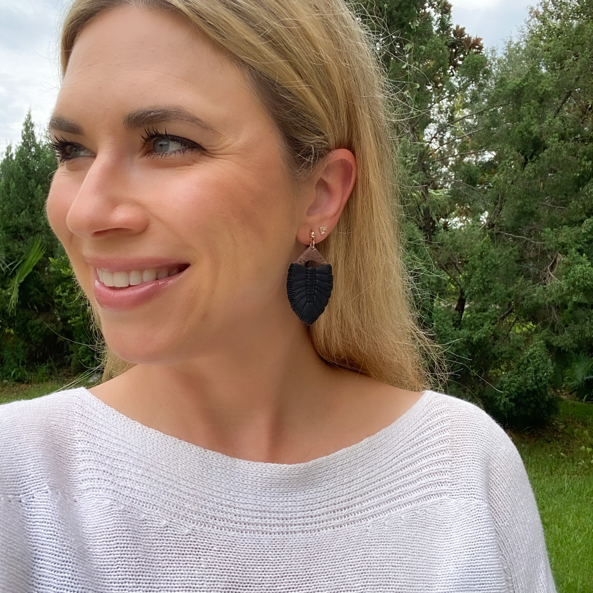 Faux Macrame Dangles in Black