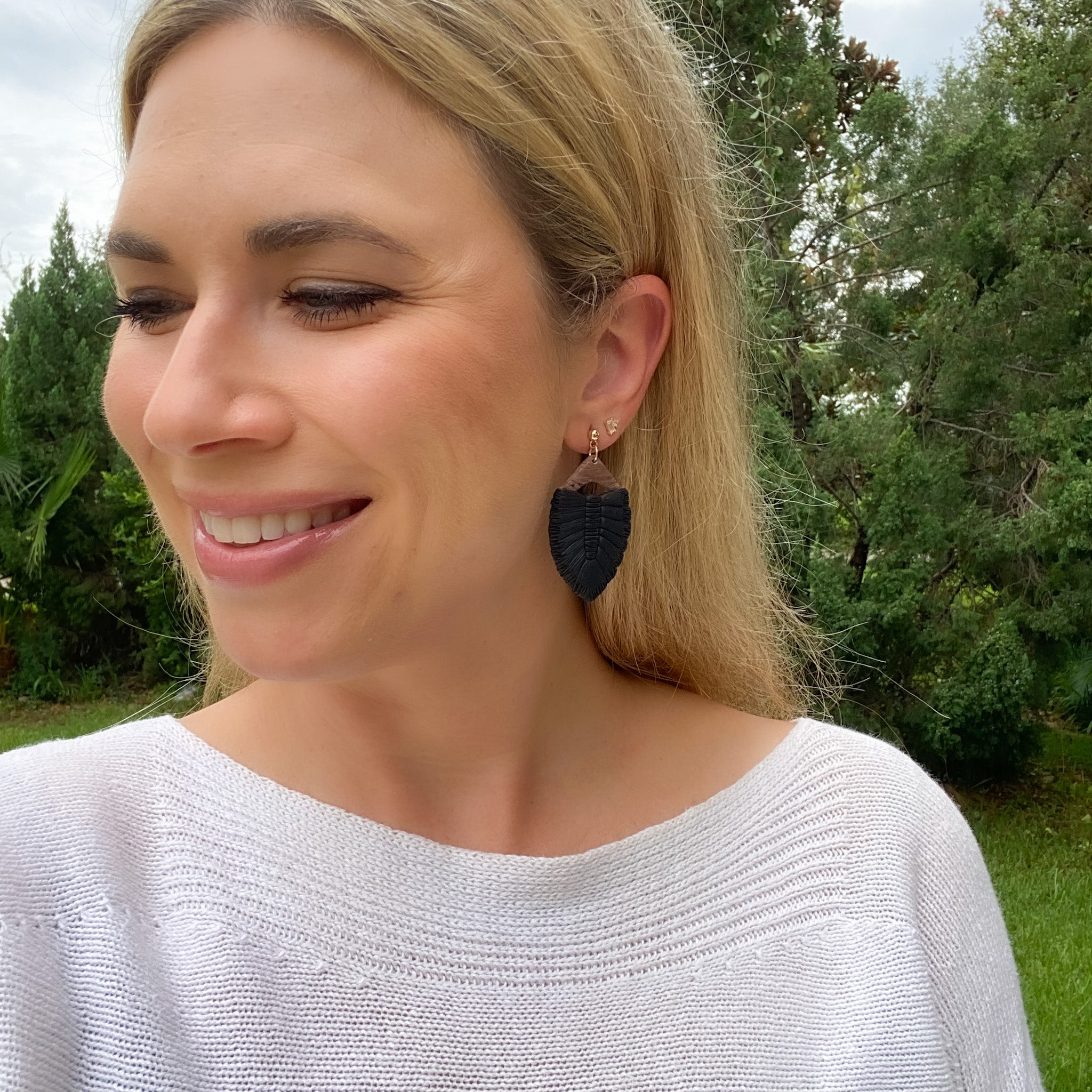 Faux Macrame Dangles in Black