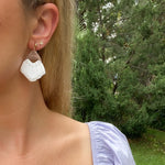 Load image into Gallery viewer, Faux Macrame Dangles in White
