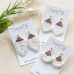 Load image into Gallery viewer, Faux Macrame Dangles in White
