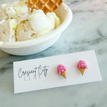 Load image into Gallery viewer, Ice Cream Cone Stud Earrings
