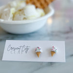 Load image into Gallery viewer, Ice Cream Cone Stud Earrings

